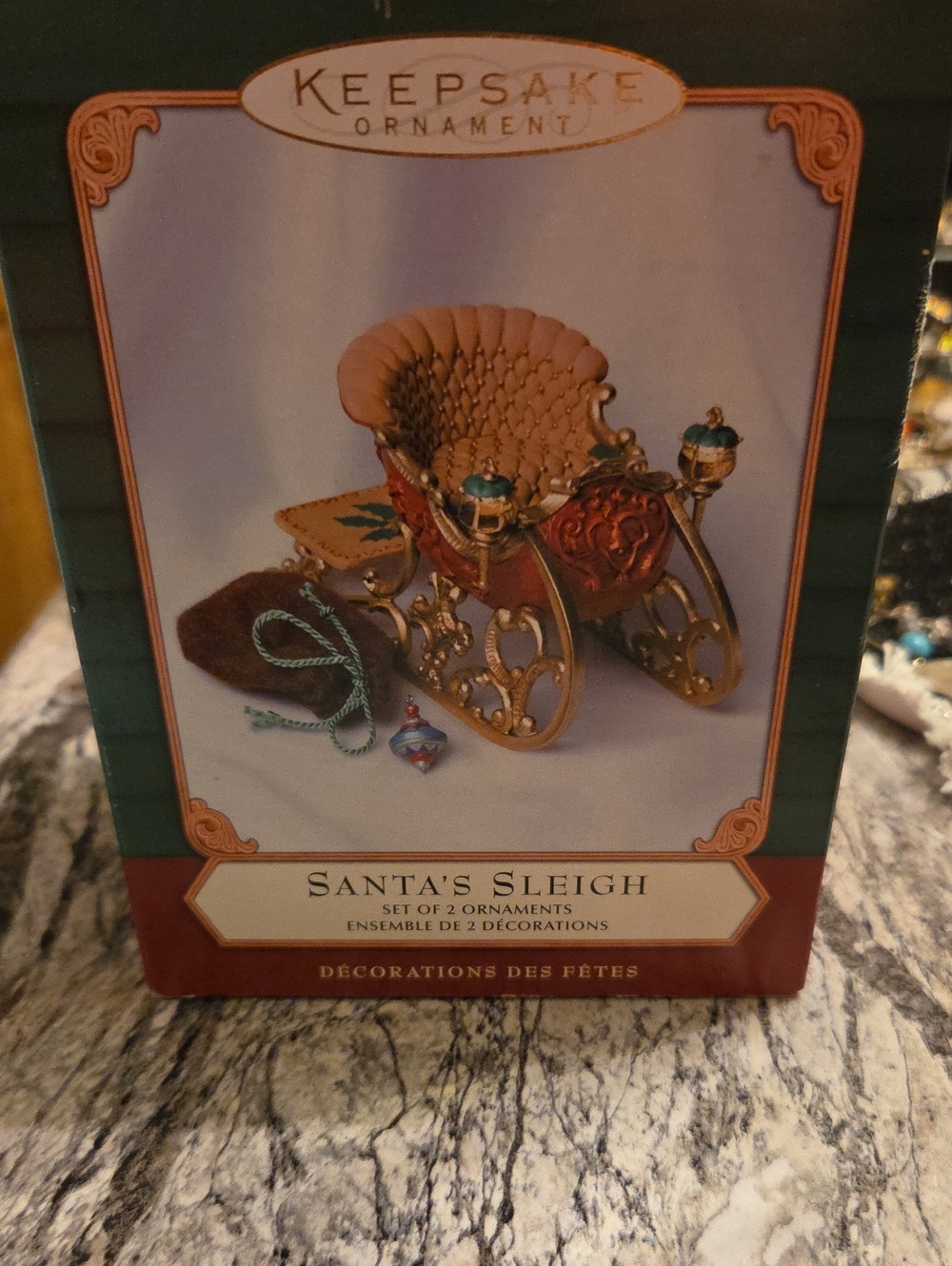 Santa's Sleigh - Red and Gold Holiday Decor